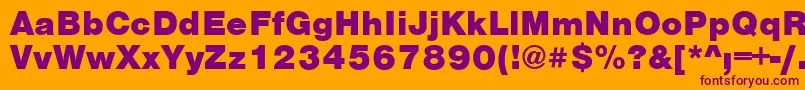 Vantablack-Schriftart – Violette Schriften auf orangefarbenem Hintergrund