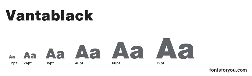 Размеры шрифта Vantablack
