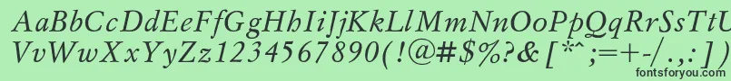 フォントMysli – 緑の背景に黒い文字