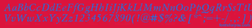 Mysli Font – Blue Fonts on Red Background