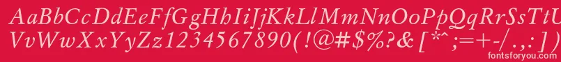 Mysli Font – Pink Fonts on Red Background