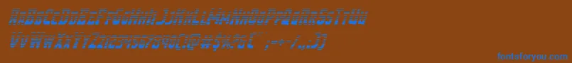 フォントDemonpriestgradital – 茶色の背景に青い文字