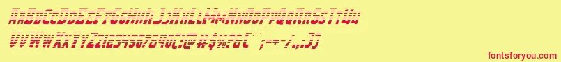 Demonpriestgradital-Schriftart – Rote Schriften auf gelbem Hintergrund
