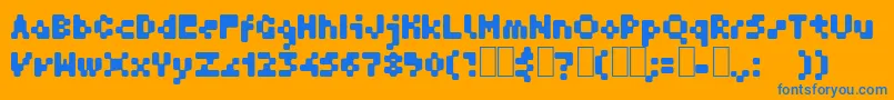 Krater Font – Blue Fonts on Orange Background