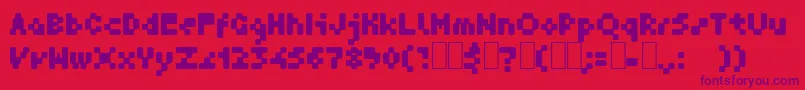Krater-Schriftart – Violette Schriften auf rotem Hintergrund