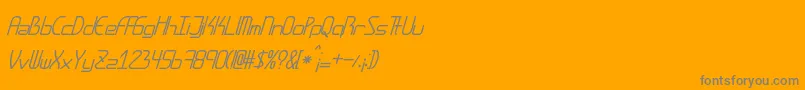 Amplitudesitalic-Schriftart – Graue Schriften auf orangefarbenem Hintergrund