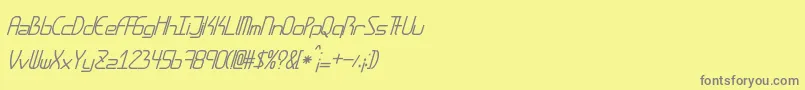 フォントAmplitudesitalic – 黄色の背景に灰色の文字