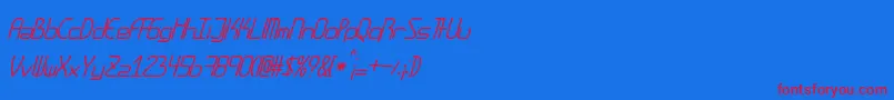 Czcionka Amplitudesitalic – czerwone czcionki na niebieskim tle