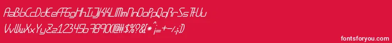 フォントAmplitudesitalic – 赤い背景に白い文字