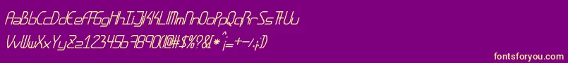 Czcionka Amplitudesitalic – żółte czcionki na fioletowym tle