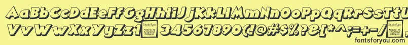 AngellaOutlineItalicDemo Font – Black Fonts on Yellow Background