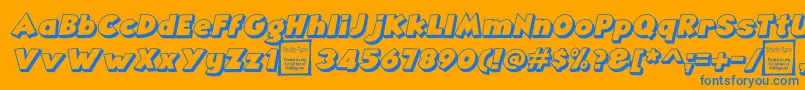 AngellaOutlineItalicDemo Font – Blue Fonts on Orange Background