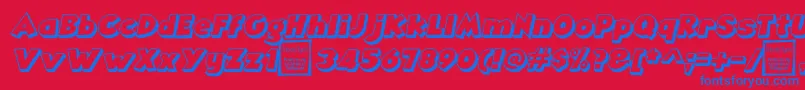 AngellaOutlineItalicDemo Font – Blue Fonts on Red Background