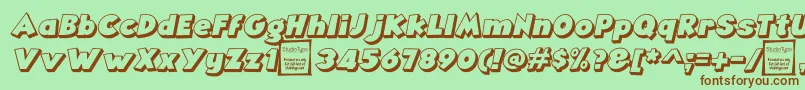 AngellaOutlineItalicDemo Font – Brown Fonts on Green Background