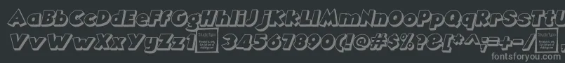 AngellaOutlineItalicDemo Font – Gray Fonts on Black Background