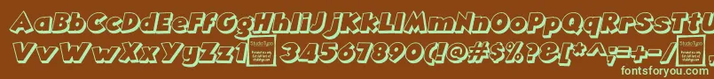 AngellaOutlineItalicDemo Font – Green Fonts on Brown Background