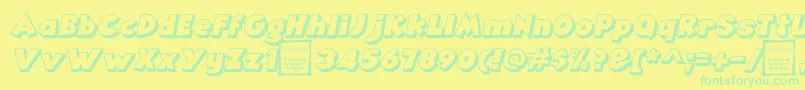 AngellaOutlineItalicDemo Font – Green Fonts on Yellow Background