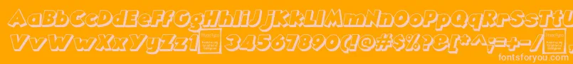 AngellaOutlineItalicDemo Font – Pink Fonts on Orange Background