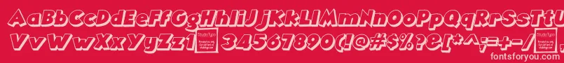 AngellaOutlineItalicDemo Font – Pink Fonts on Red Background