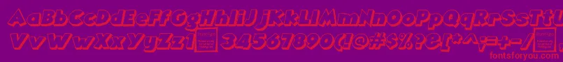 AngellaOutlineItalicDemo Font – Red Fonts on Purple Background