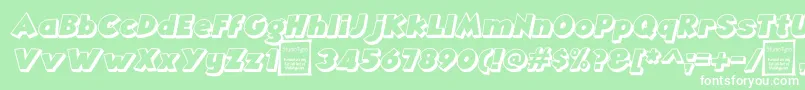 Fonte AngellaOutlineItalicDemo – fontes brancas em um fundo verde