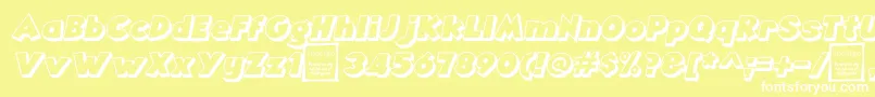 AngellaOutlineItalicDemo Font – White Fonts on Yellow Background