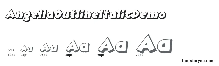 AngellaOutlineItalicDemo Font Sizes