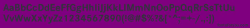 フォントCorporateSW15Bold – 紫の背景に黒い文字