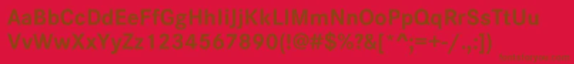 CorporateSW15Bold-fontti – ruskeat fontit punaisella taustalla