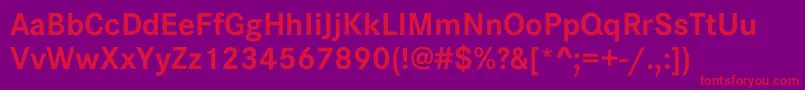 フォントCorporateSW15Bold – 紫の背景に赤い文字