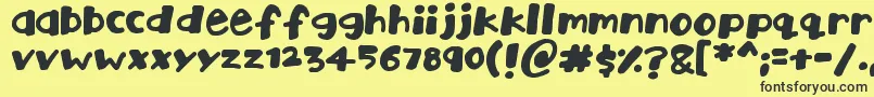 Playtime Font – Black Fonts on Yellow Background