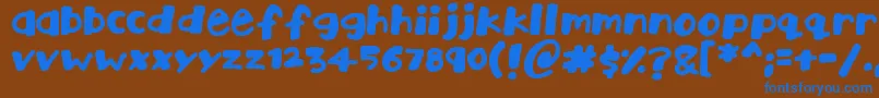 Playtime Font – Blue Fonts on Brown Background
