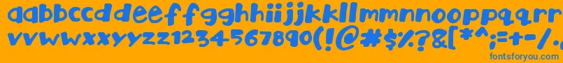 Playtime Font – Blue Fonts on Orange Background