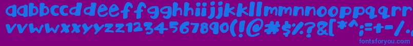 Playtime Font – Blue Fonts on Purple Background