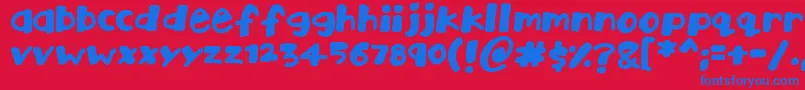 Playtime Font – Blue Fonts on Red Background