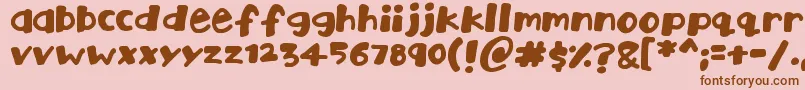 Playtime-fontti – ruskeat fontit vaaleanpunaisella taustalla