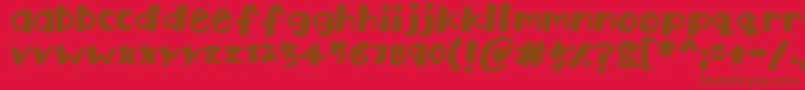 Playtime-fontti – ruskeat fontit punaisella taustalla