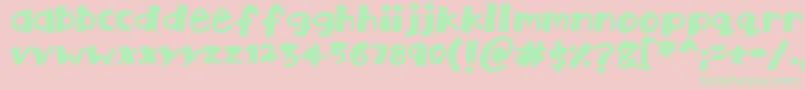 フォントPlaytime – ピンクの背景に緑の文字
