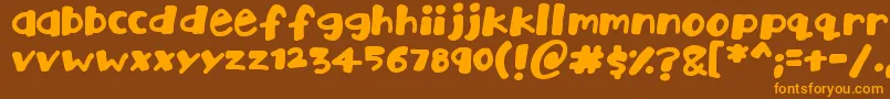 Playtime Font – Orange Fonts on Brown Background