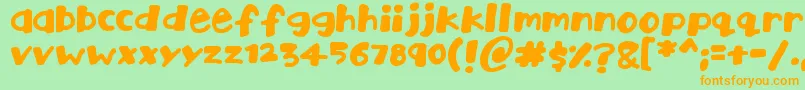 フォントPlaytime – オレンジの文字が緑の背景にあります。