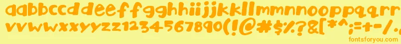 フォントPlaytime – オレンジの文字が黄色の背景にあります。