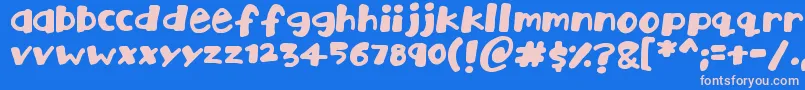 Playtime Font – Pink Fonts on Blue Background