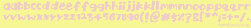 Playtime Font – Pink Fonts on Yellow Background