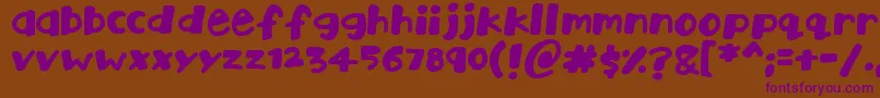 Playtime Font – Purple Fonts on Brown Background