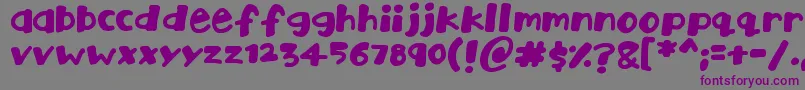 Playtime-fontti – violetit fontit harmaalla taustalla