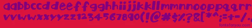 Playtime-fontti – violetit fontit punaisella taustalla