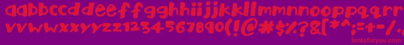 フォントPlaytime – 紫の背景に赤い文字