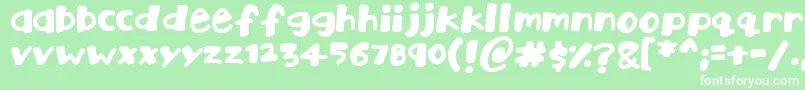 Playtime Font – White Fonts on Green Background