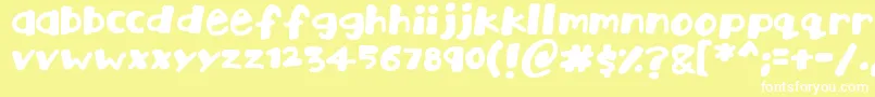 Playtime-fontti – valkoiset fontit keltaisella taustalla
