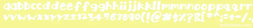 Playtime Font – White Fonts on Yellow Background